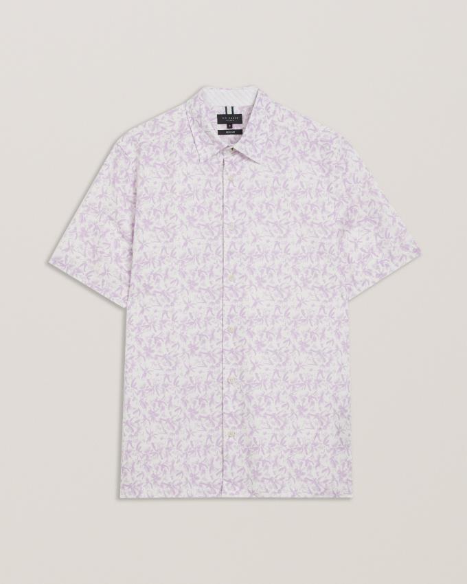 Chemises Ted Baker Short Sleeve Abstract Floral Violette Homme | IKZ-47533888